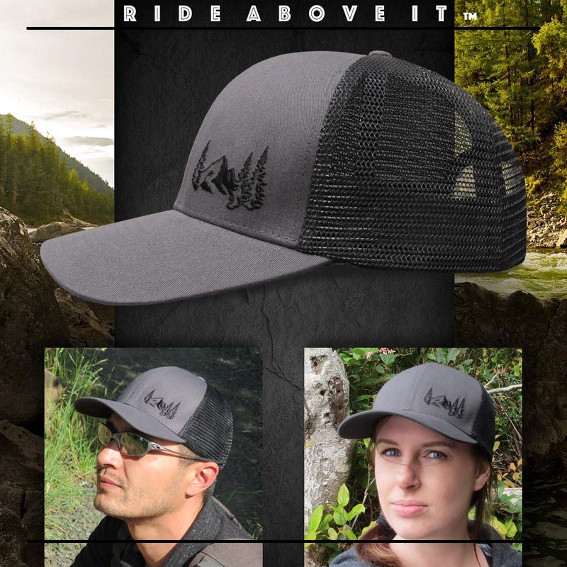 Grace Folly Trucker Hat for Men or Women- Many Cool Designs (Mountain- Gray) - Image 2